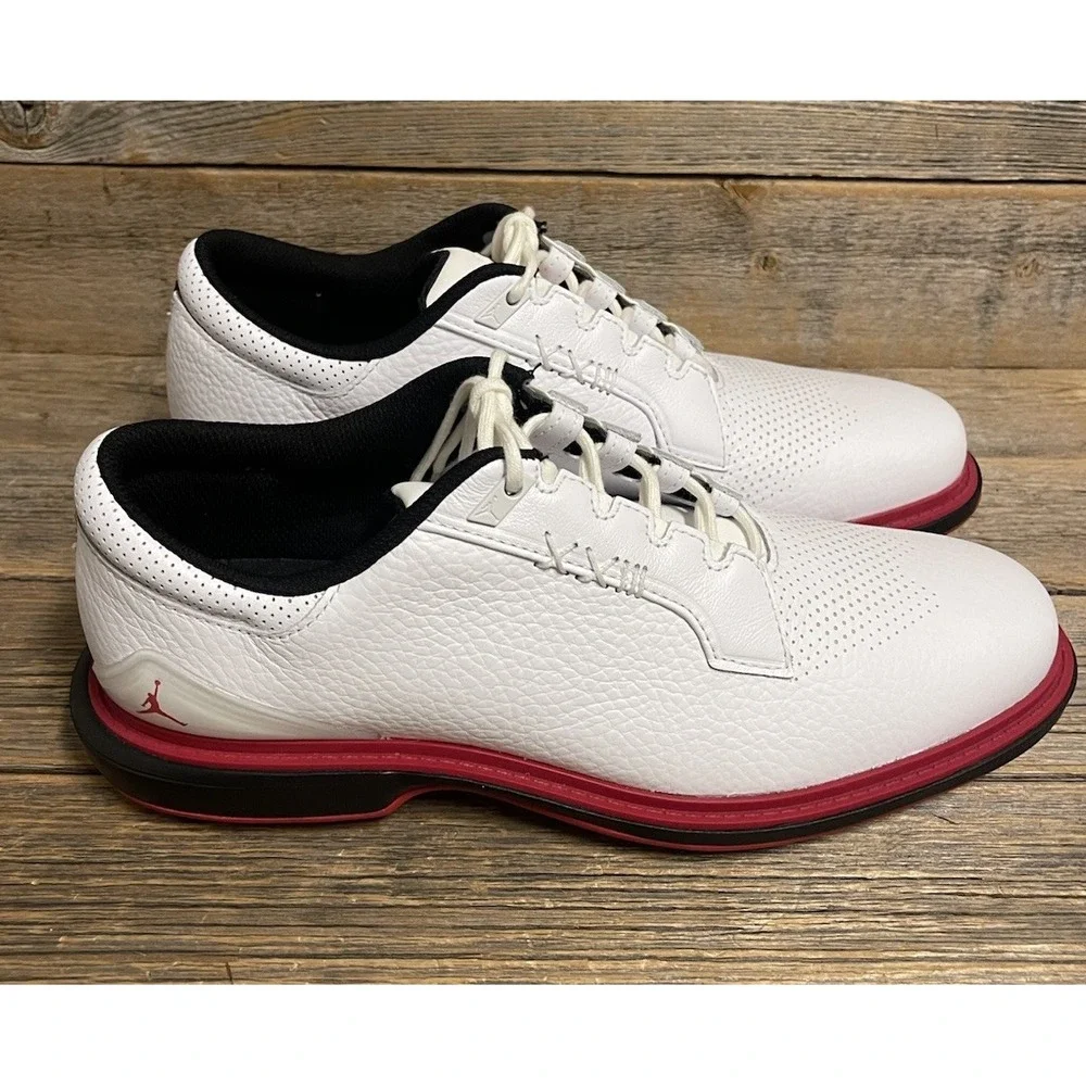 Nike Air Jordan ADG 5 White Black Red FQ6642-103 Golf Shoes Men's Size 8.5